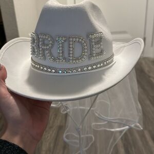 White Bridal cowboy hat